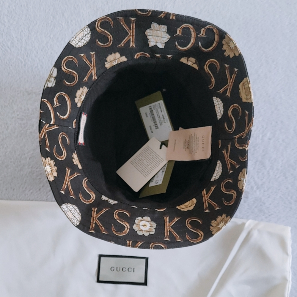 Authentic Gucci Ken Scott print monogram Canvas bucket hat in black - Picture 3 of 13
